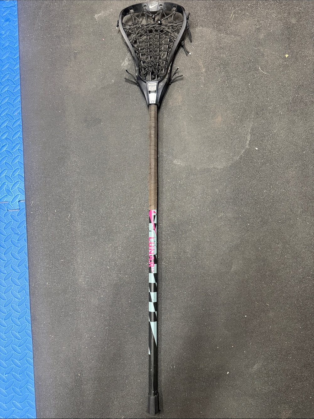 Nike Black Lacrosse Stick with Pink and Light Grey Accents - 43”